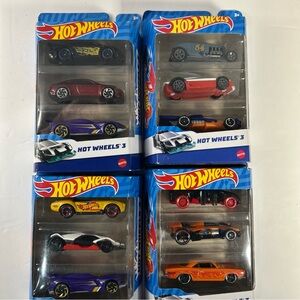 (4) Hot Wheels 3-Pack Toy Cars Sets Audi,Mopar Hot Rods ++
